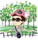 独自旅行卡通漫画