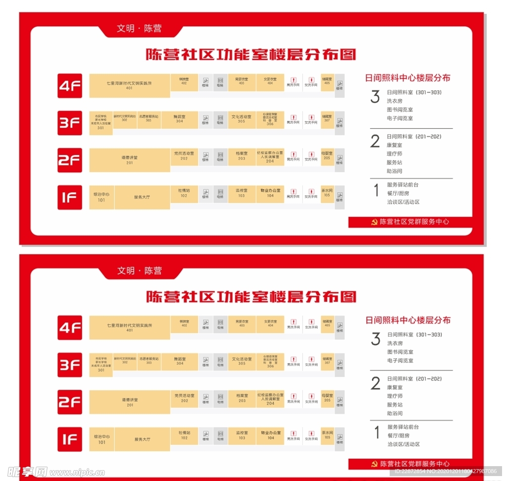 社区功能室楼层分布图