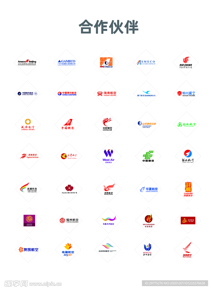 各大航空公司logo