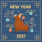 牛 新年展板背景