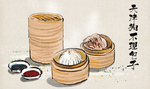 手绘各地小吃