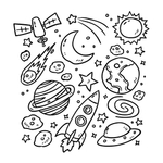 黑白简笔画