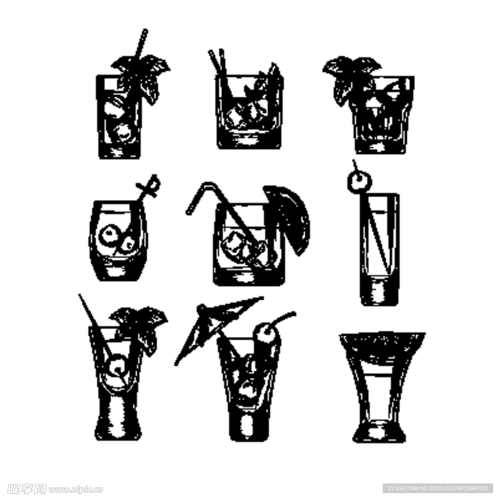 黑白简笔画