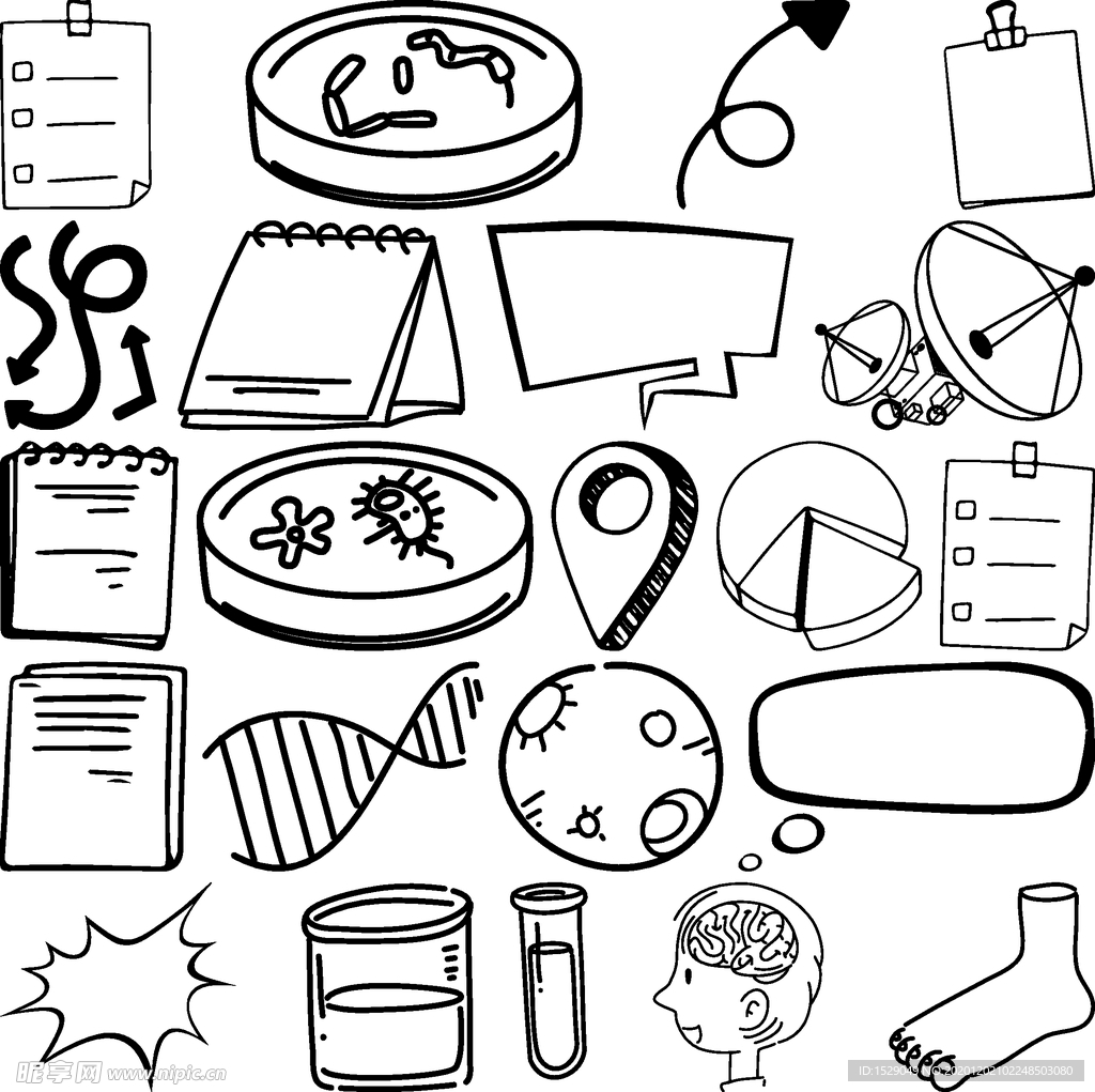 手绘线描素材