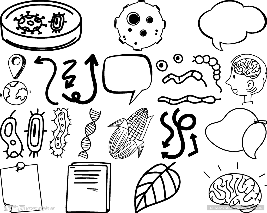 手绘线描素材