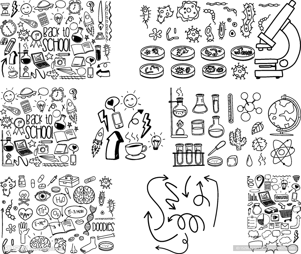 手绘线描素材