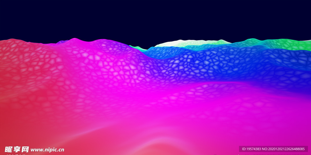 C4D 模型霓虹灯山