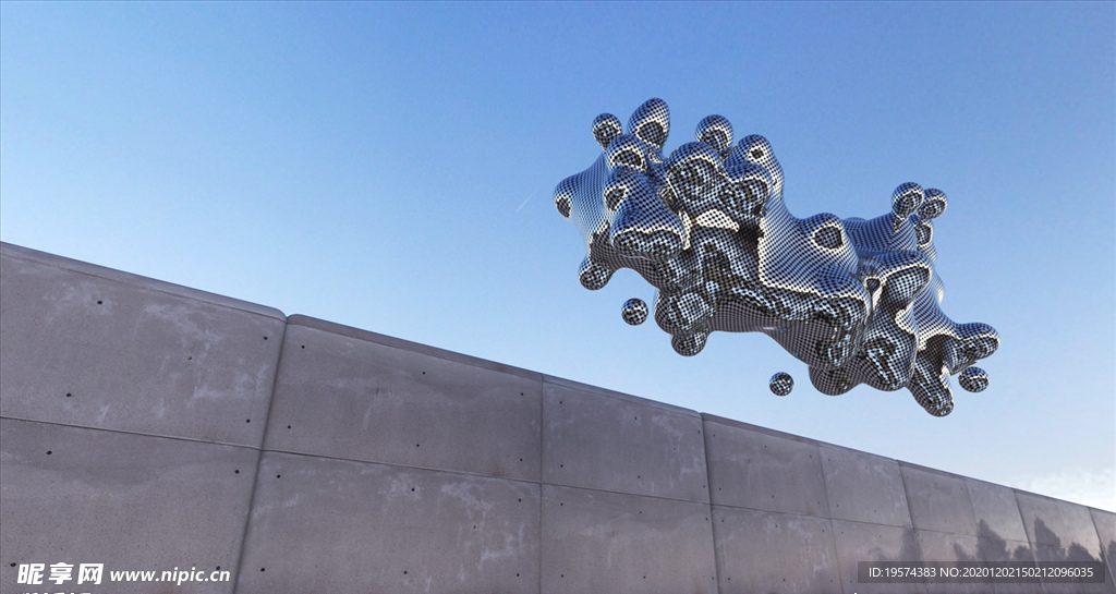 C4D 模型 不锈钢液体液化块