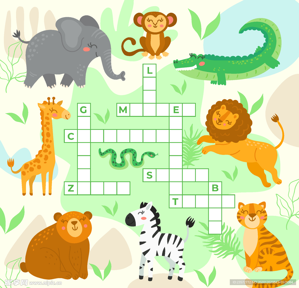 野生动物纵横填字游戏
