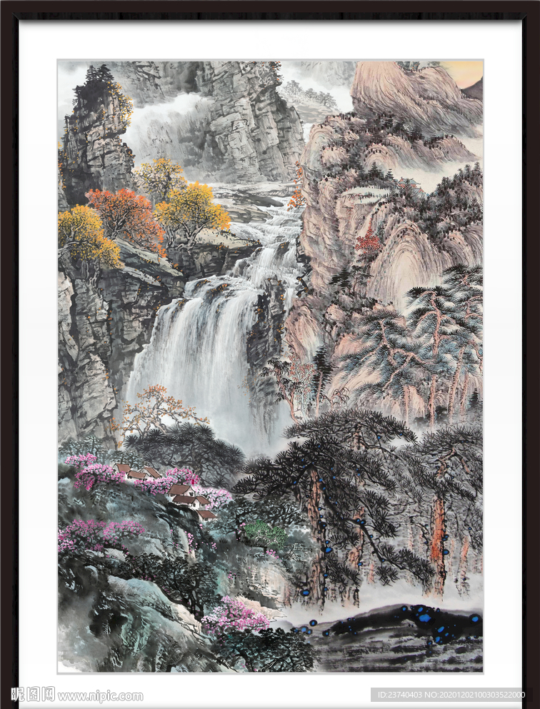 聚宝盆山水画