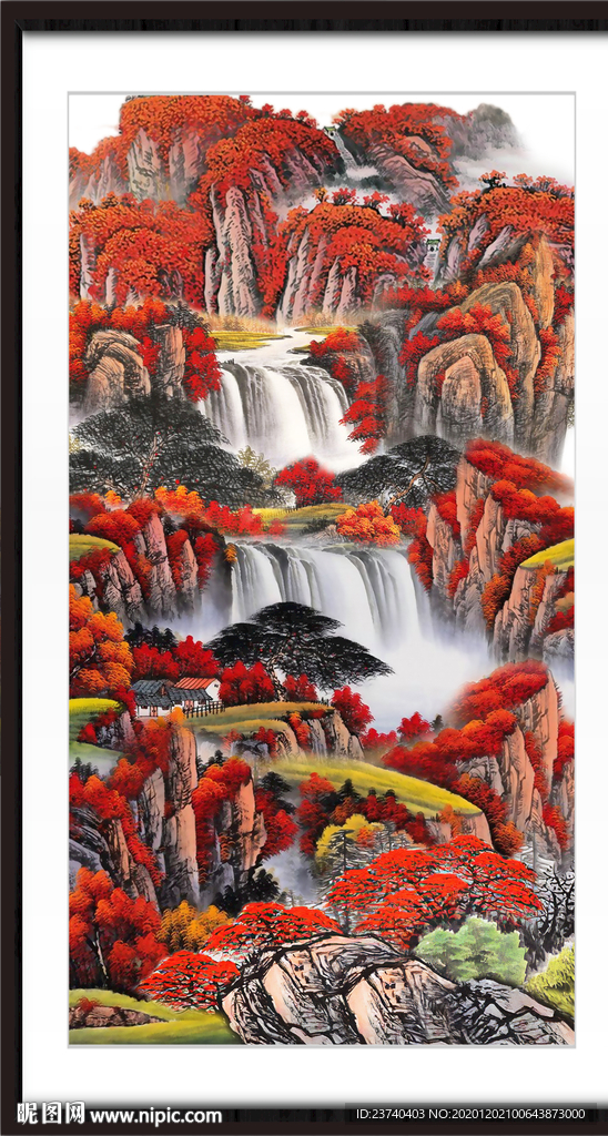 聚宝盆山水画