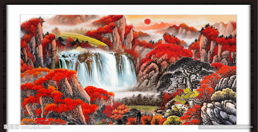 聚宝盆山水画