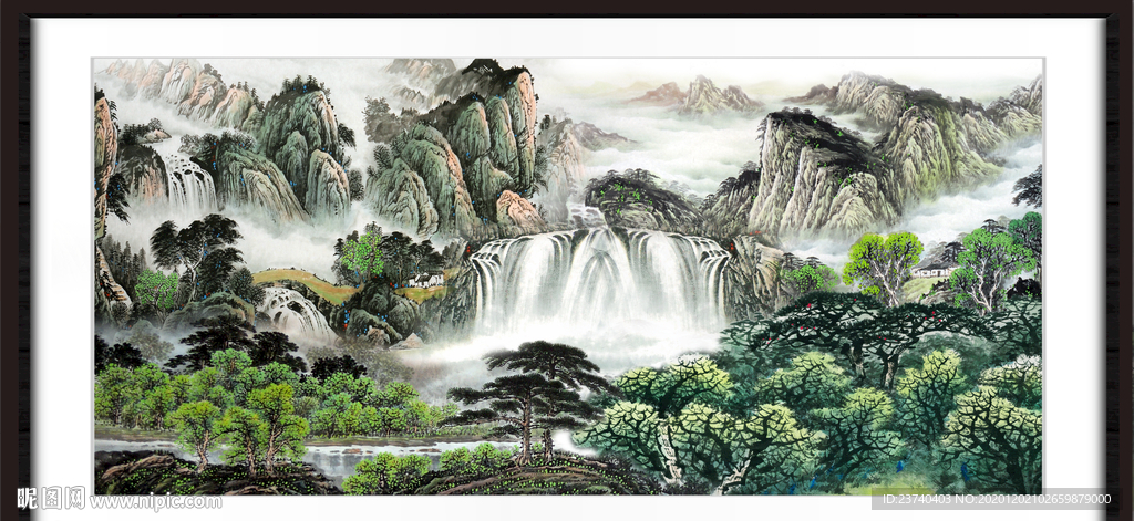 聚宝盆山水画