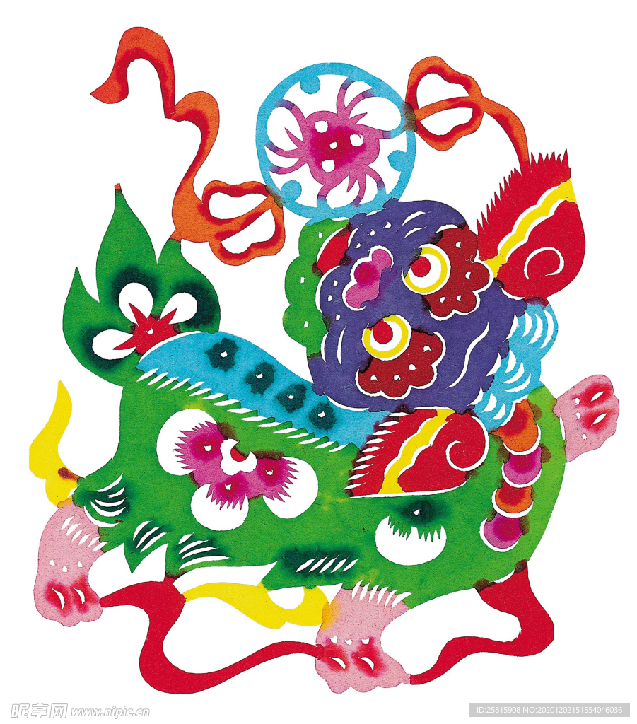 吉祥动物剪纸