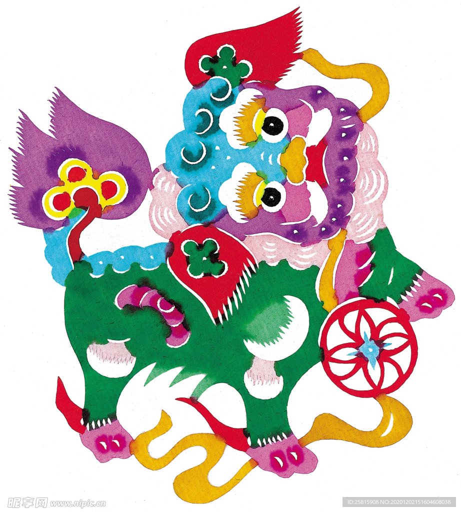吉祥动物剪纸