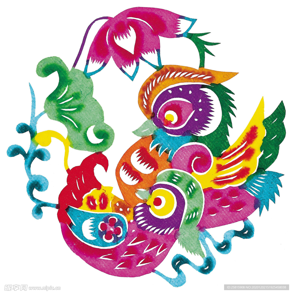 水彩动物剪纸