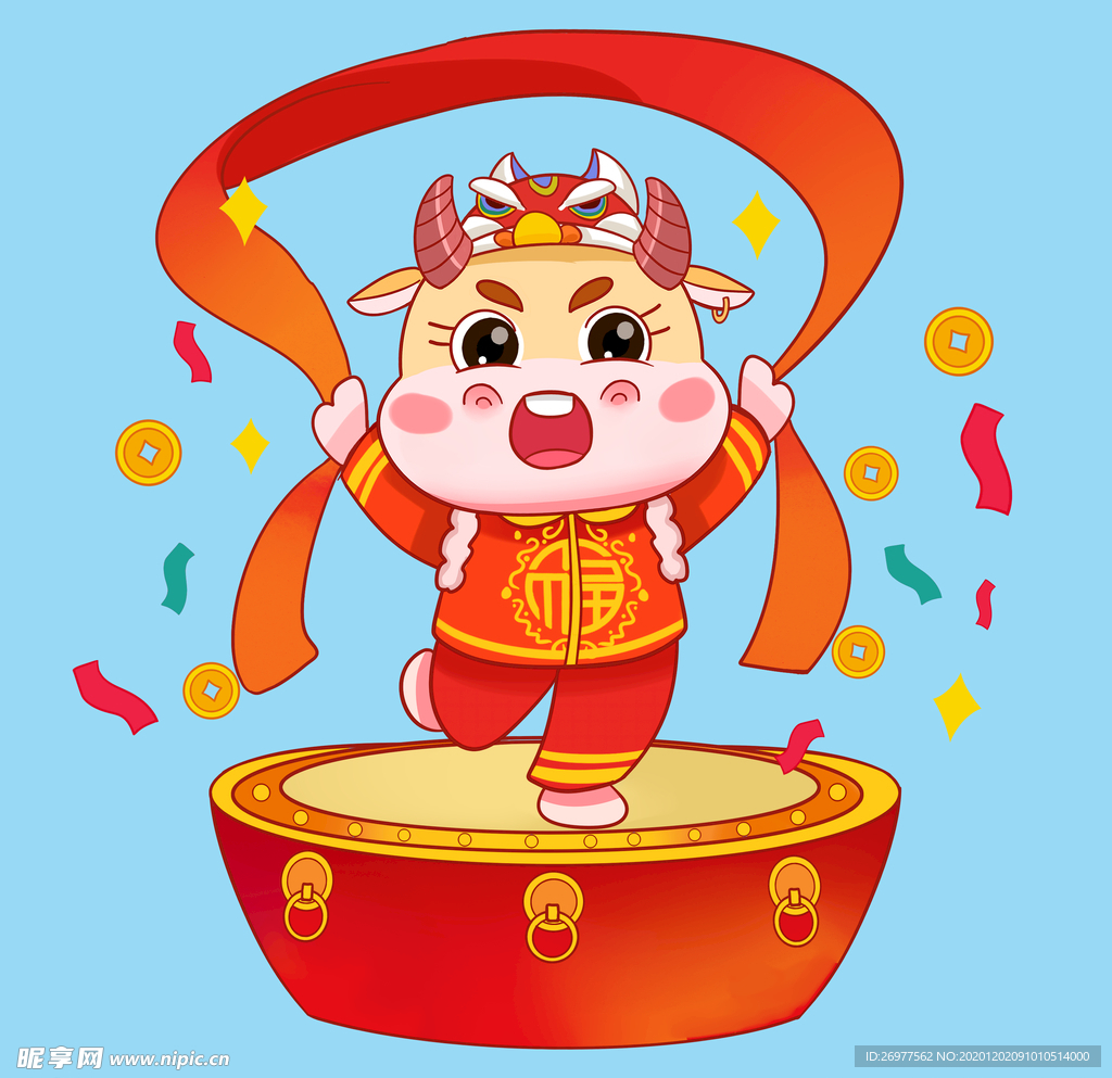 卡通牛元素