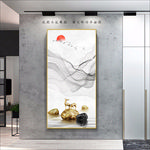 石来运转山水玄关画