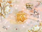 玉雕牡丹背景墙