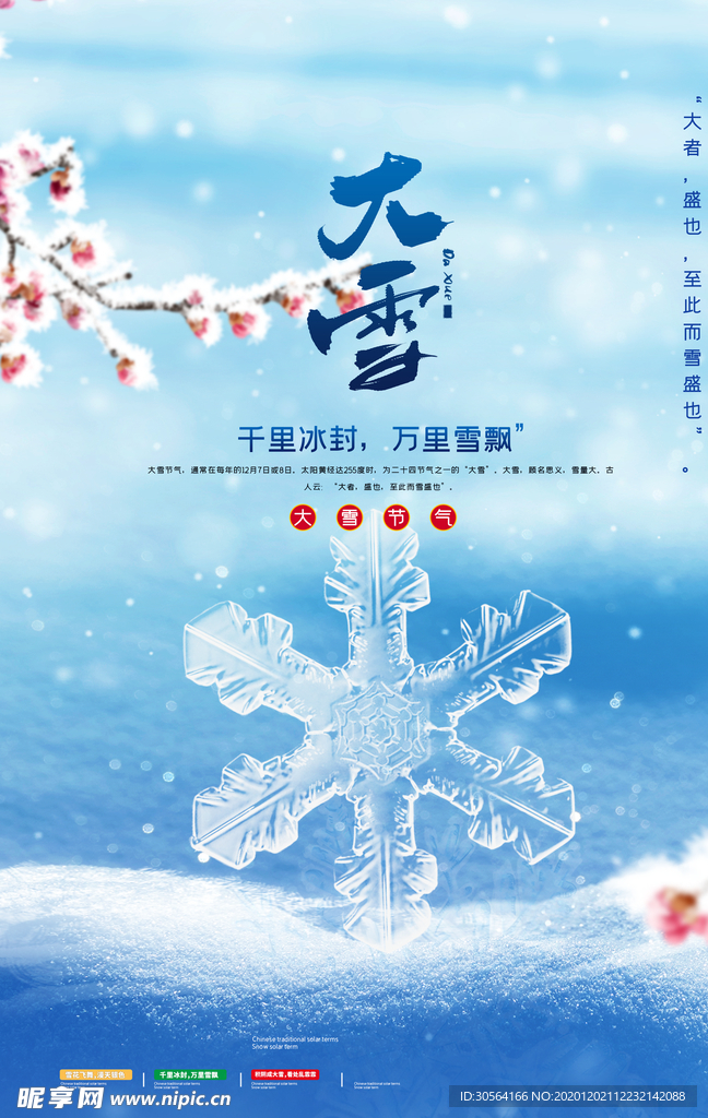 大雪节气传统活动宣传海报素材