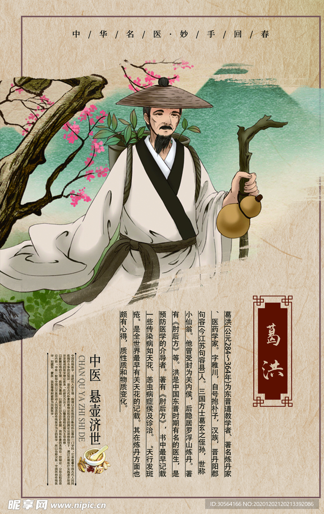 中医人物传统复古海报素材