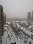 哈尔滨下雪冬天街道