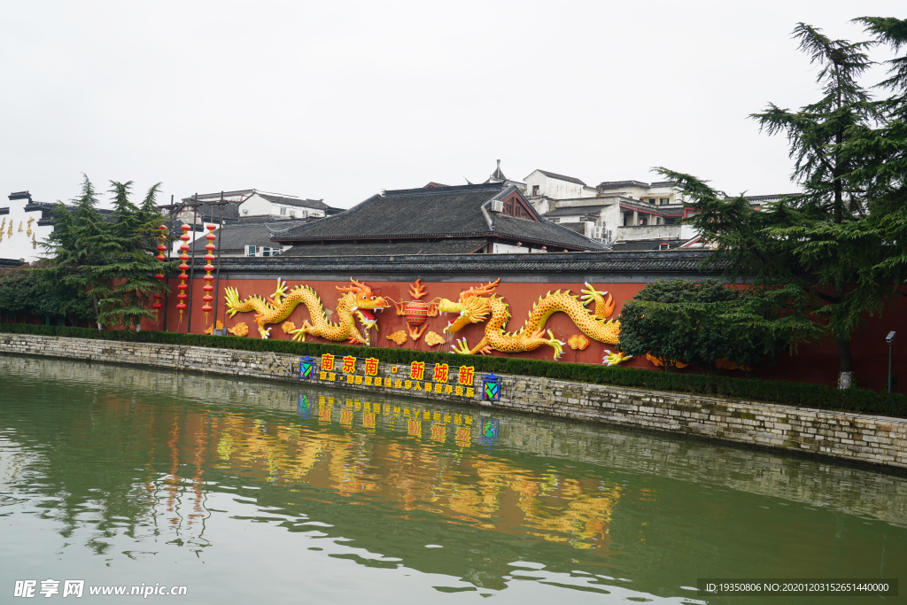 南京夫子庙秦淮河边建筑