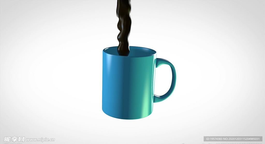 C4D 模型动画 倒咖啡在杯子