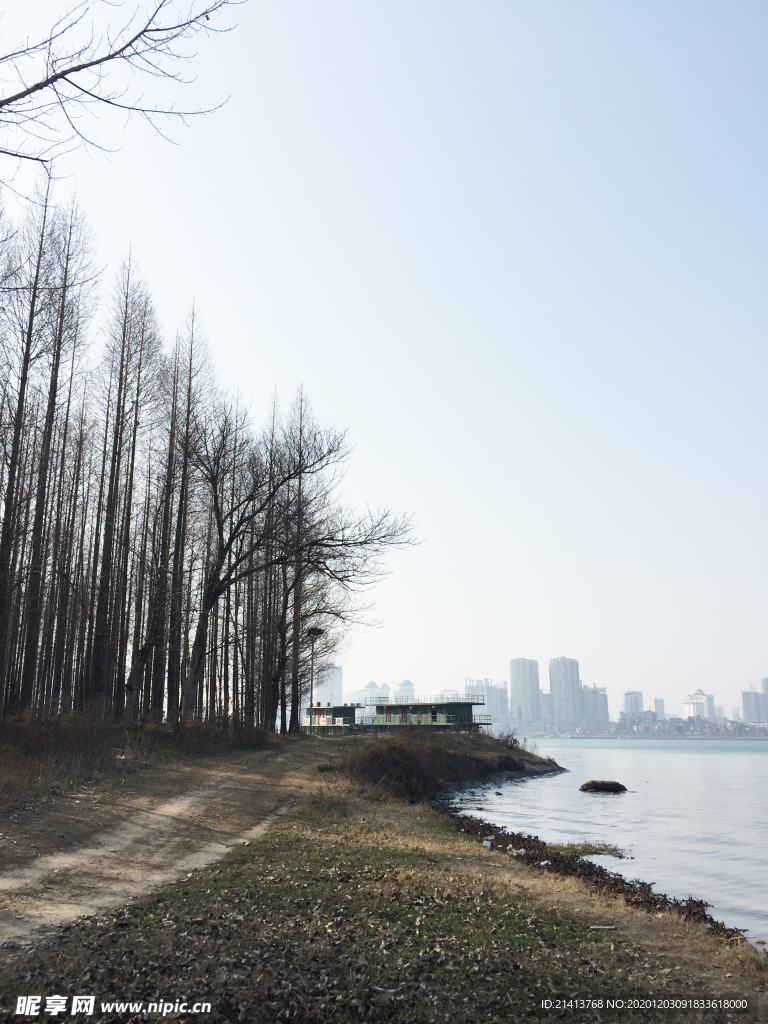江边河滩江水