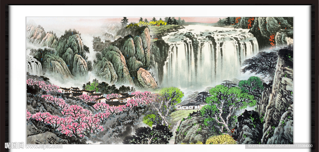 聚宝盆山水画