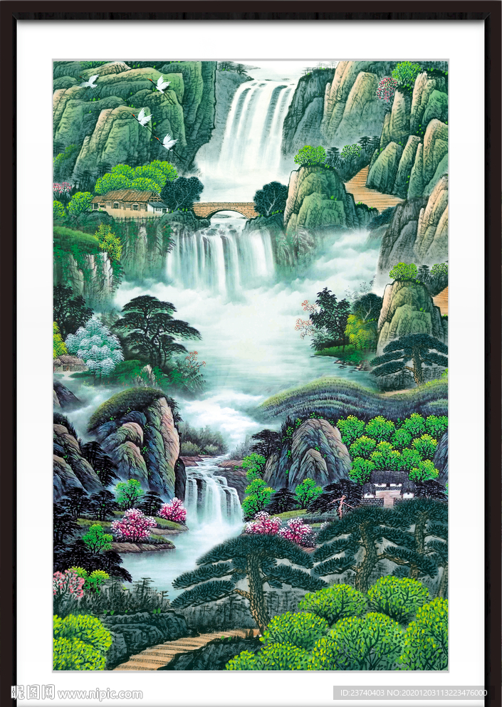 聚宝盆山水画