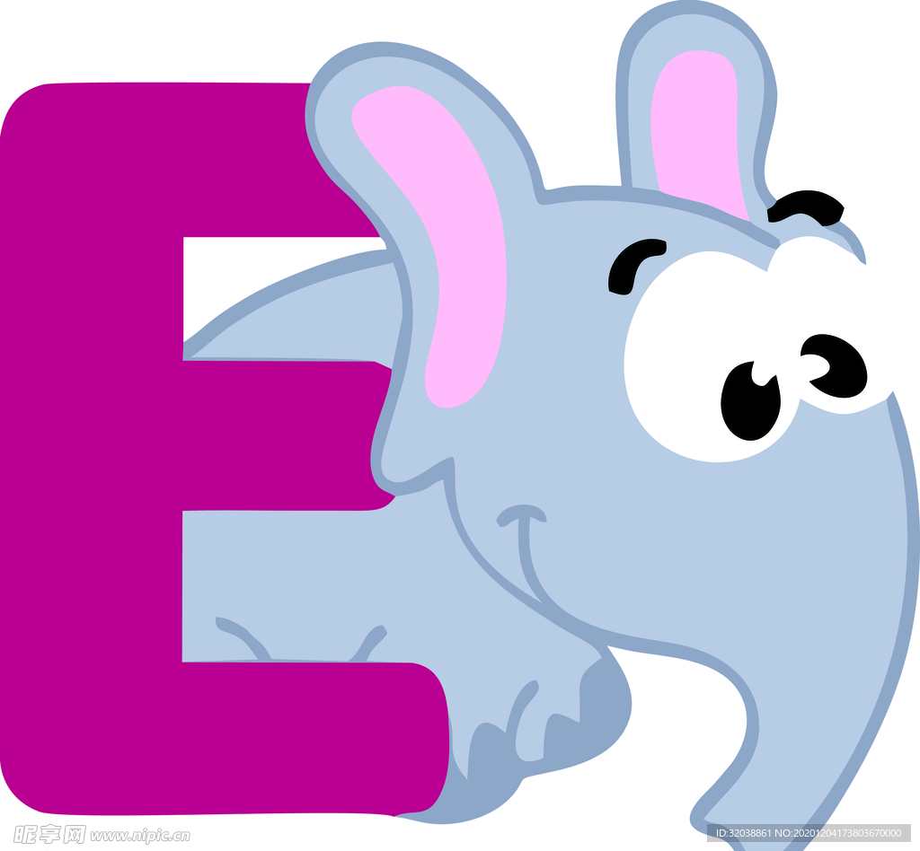 字母E大象