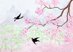 手绘樱花