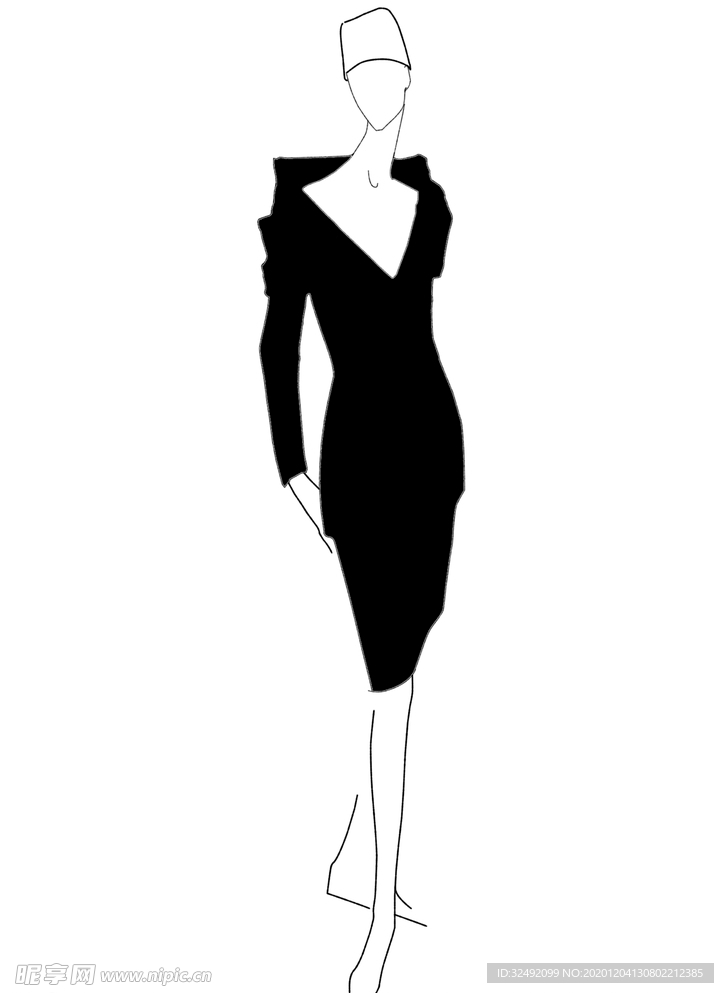 服装廓形倒梯形