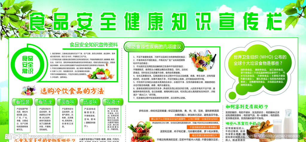 食品安全健康知识宣传栏