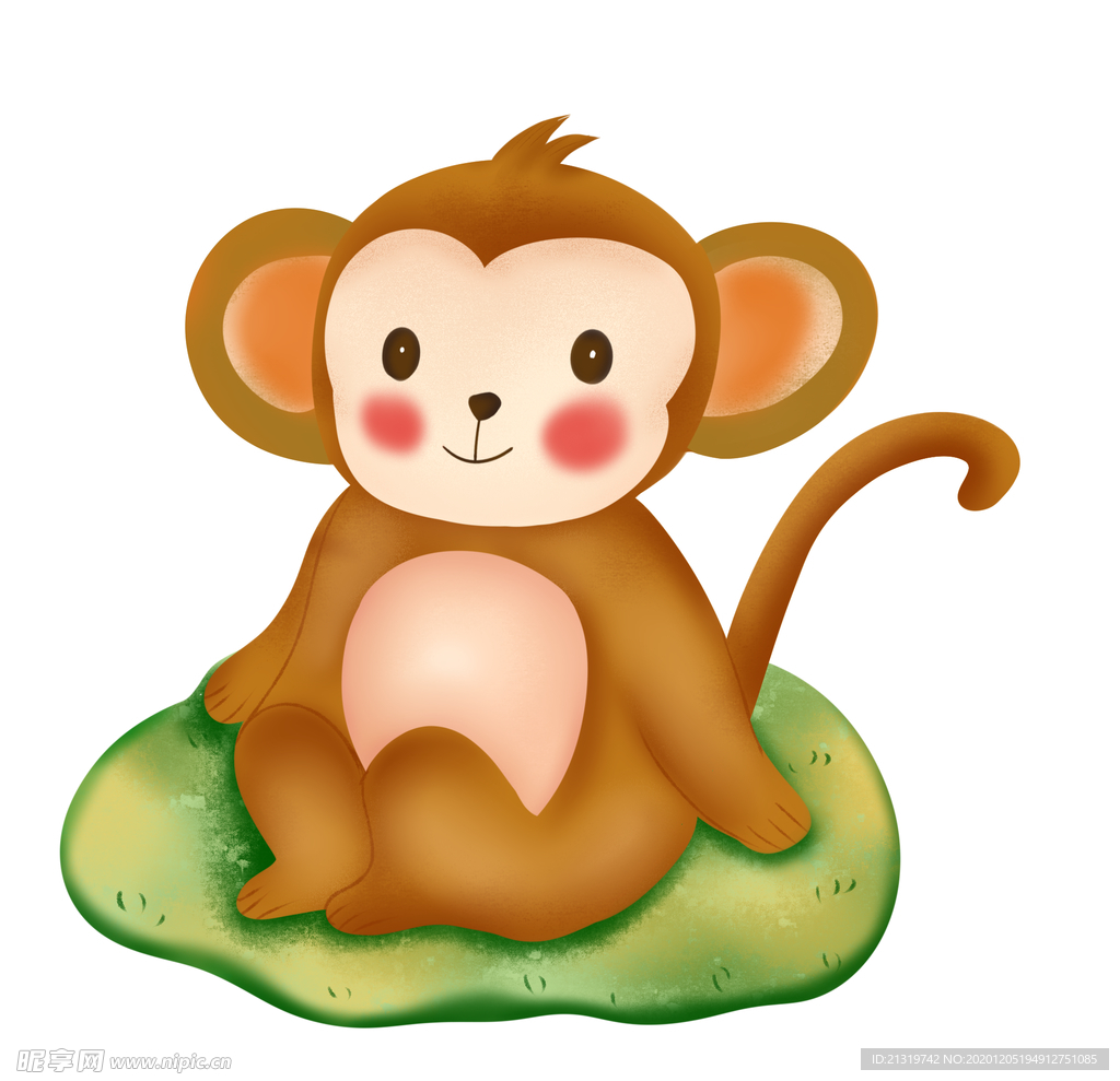 坐着的小猴子插画