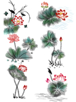 水墨荷花素材