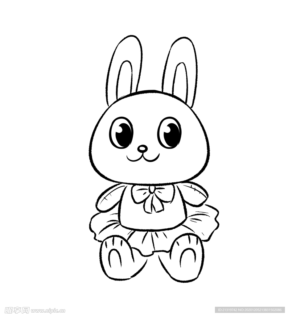 兔子线稿插画