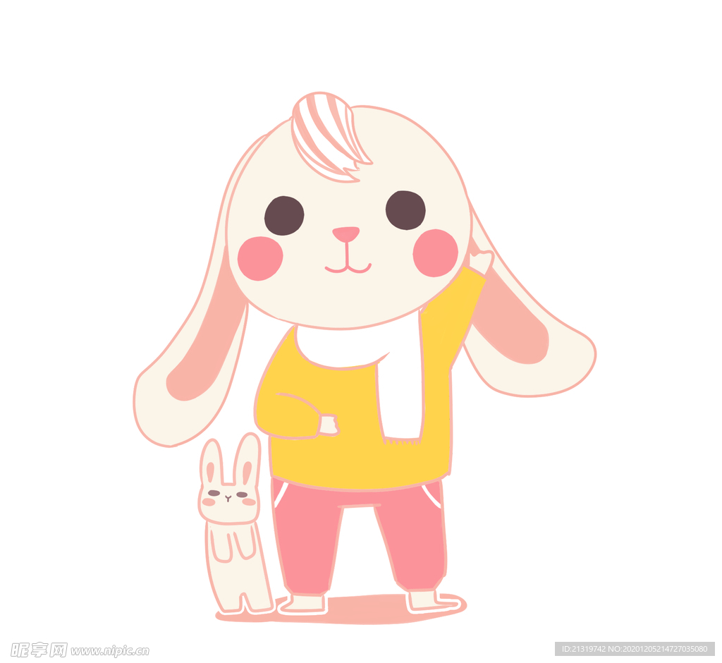 手绘卡通兔子