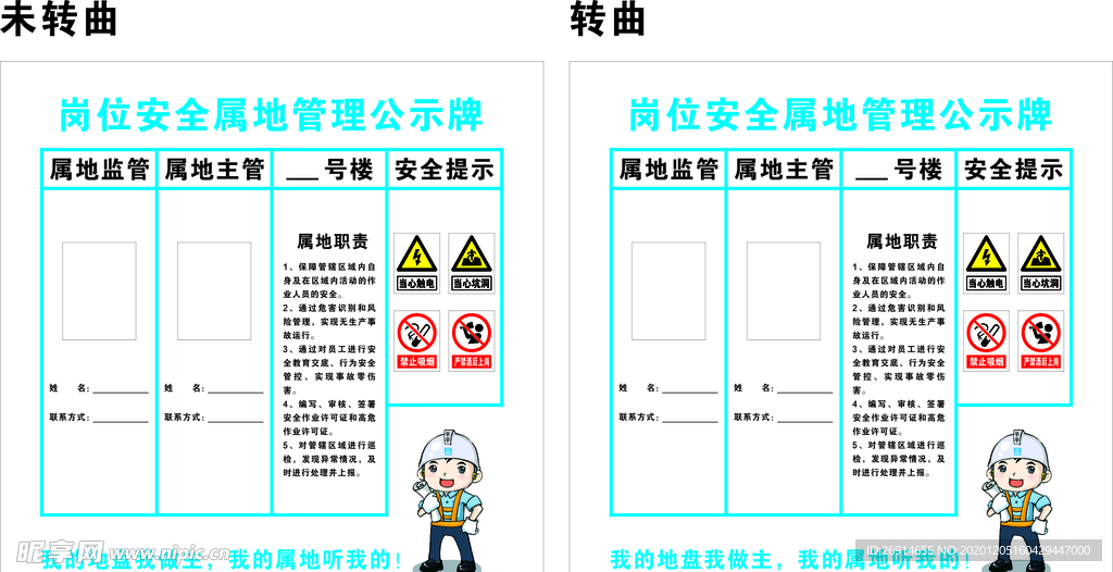 岗位安全属地管理公示牌