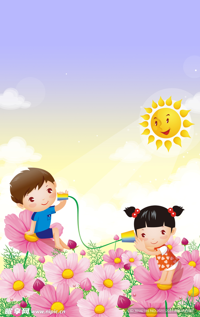 儿童卡通背景图片素材PSD格式