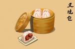 手绘各地小吃