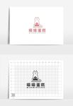 粉色卡通猫咪蛋糕logo