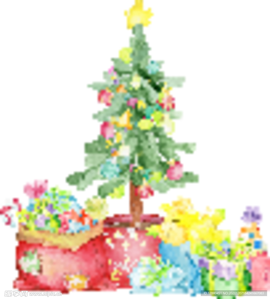 礼物盒与圣诞树