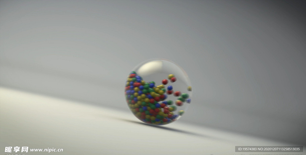C4D 模型动画滚动的玻璃珠