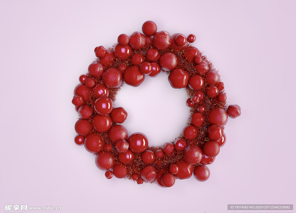 C4D 模型动画假日花环