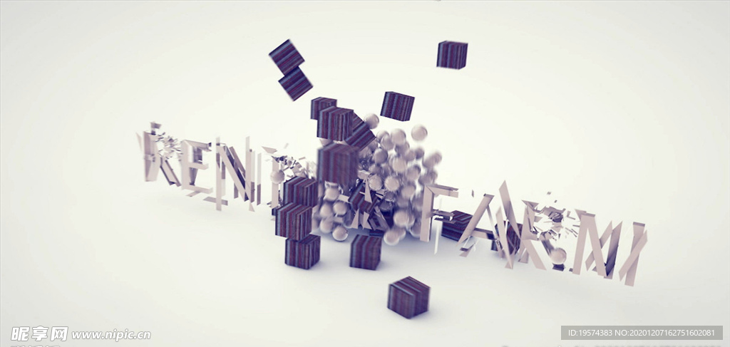 C4D 字体开头动画logo