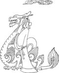 成语故事画龙点睛矢量插画