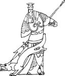 二郎神矢量插画