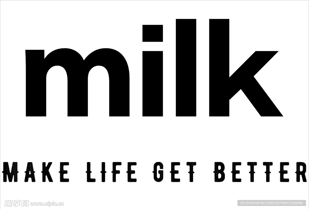 milk 字体 牛奶